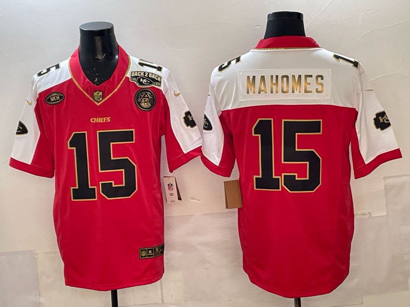Men 2025 Nike Kansas City Chiefs #15 Mahomes Red 3th generation Limited NFL Jersey 043